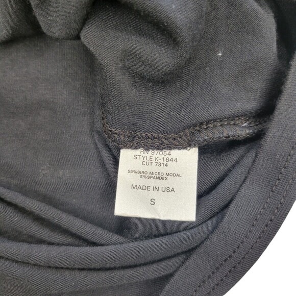 KRISA Surplice Turtleneck Deep-V Choker Neck Top Faux wrap in Black Size Small - Picture 9 of 10